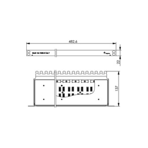 Telegärtner Kabelverbinder Multi 12x Cat.7, 19", RAL7035 12xVM8-8