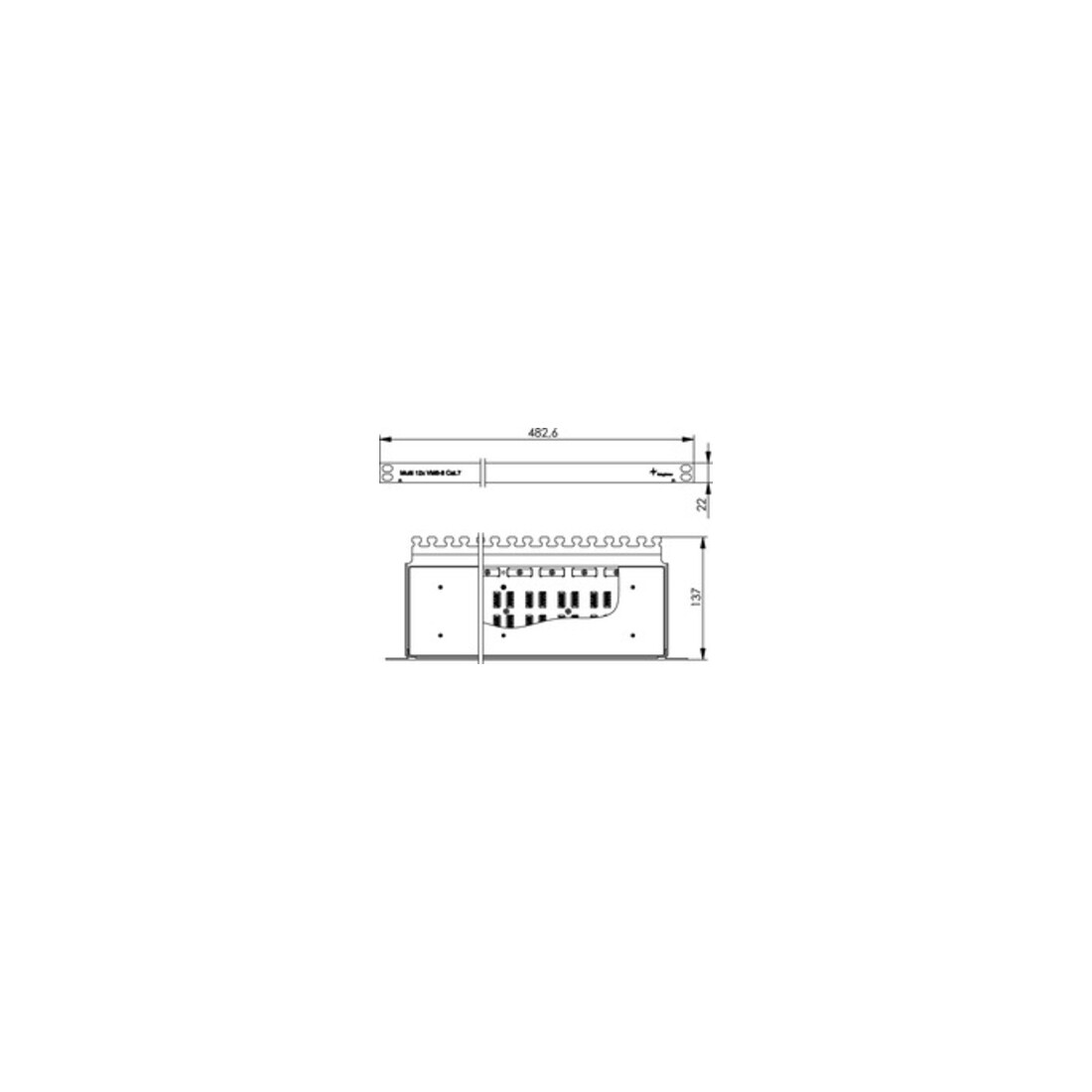 Telegärtner Kabelverbinder Multi 12x Cat.7, 19", RAL7035 12xVM8-8
