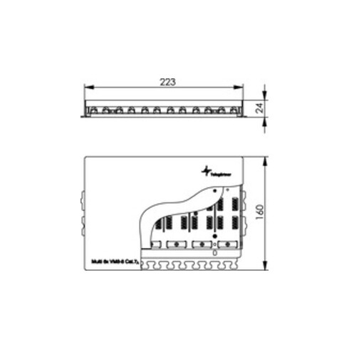 Telegärtner Kabelverbinder Multi 6x Cat.7, AP, RAL7035 100023275