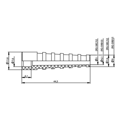 Telegärtner Knickschutztülle f.BNC-St.f.RG58, sw 100001193