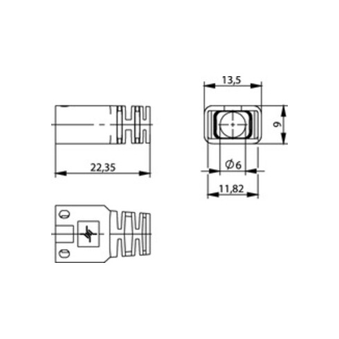 Telegärtner Knickschutztülle f.RJ45-Steck.ges, sw 100001166