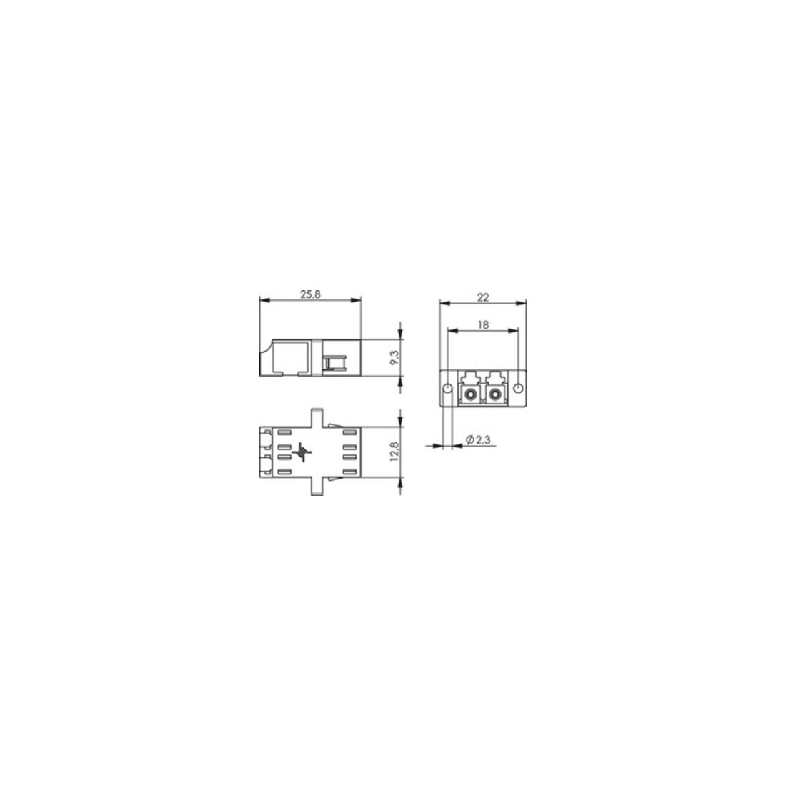 Telegärtner LC-Duplex Kupplung Flansch blau Keramikhülse 100007147