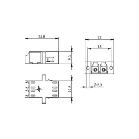 Telegärtner LC-Duplex Kupplung Flansch blau Keramikhülse 100007147
