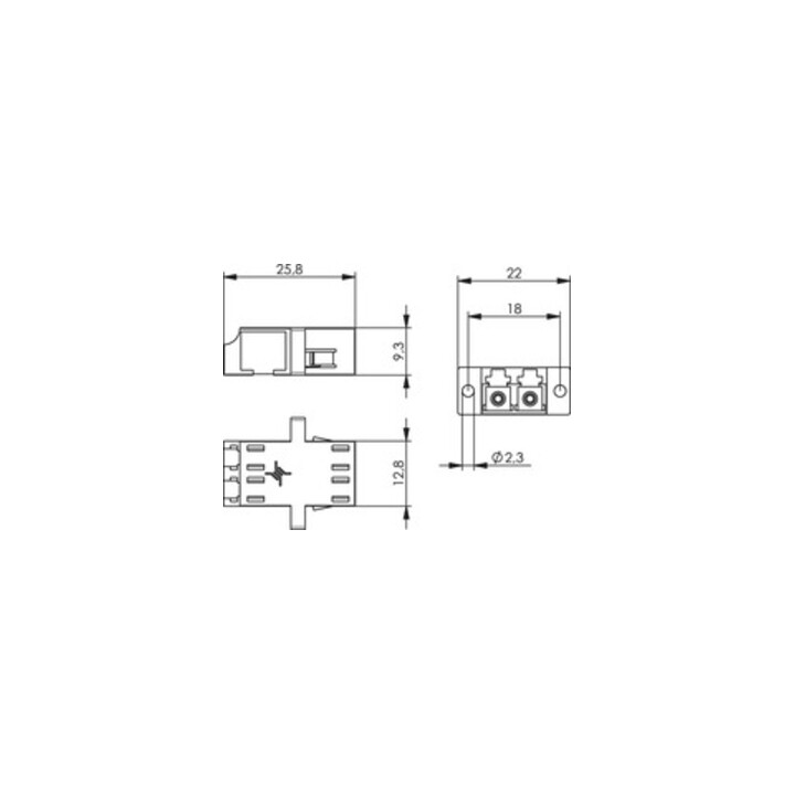 Telegärtner LC-Duplex Kupplung Flansch türkis Bronzehülse 100007158
