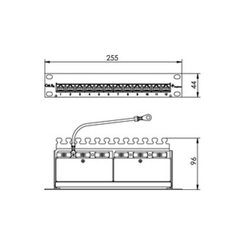 Telegärtner Mini PatchPanel Cat.6A MPP12-HS K 100007002
