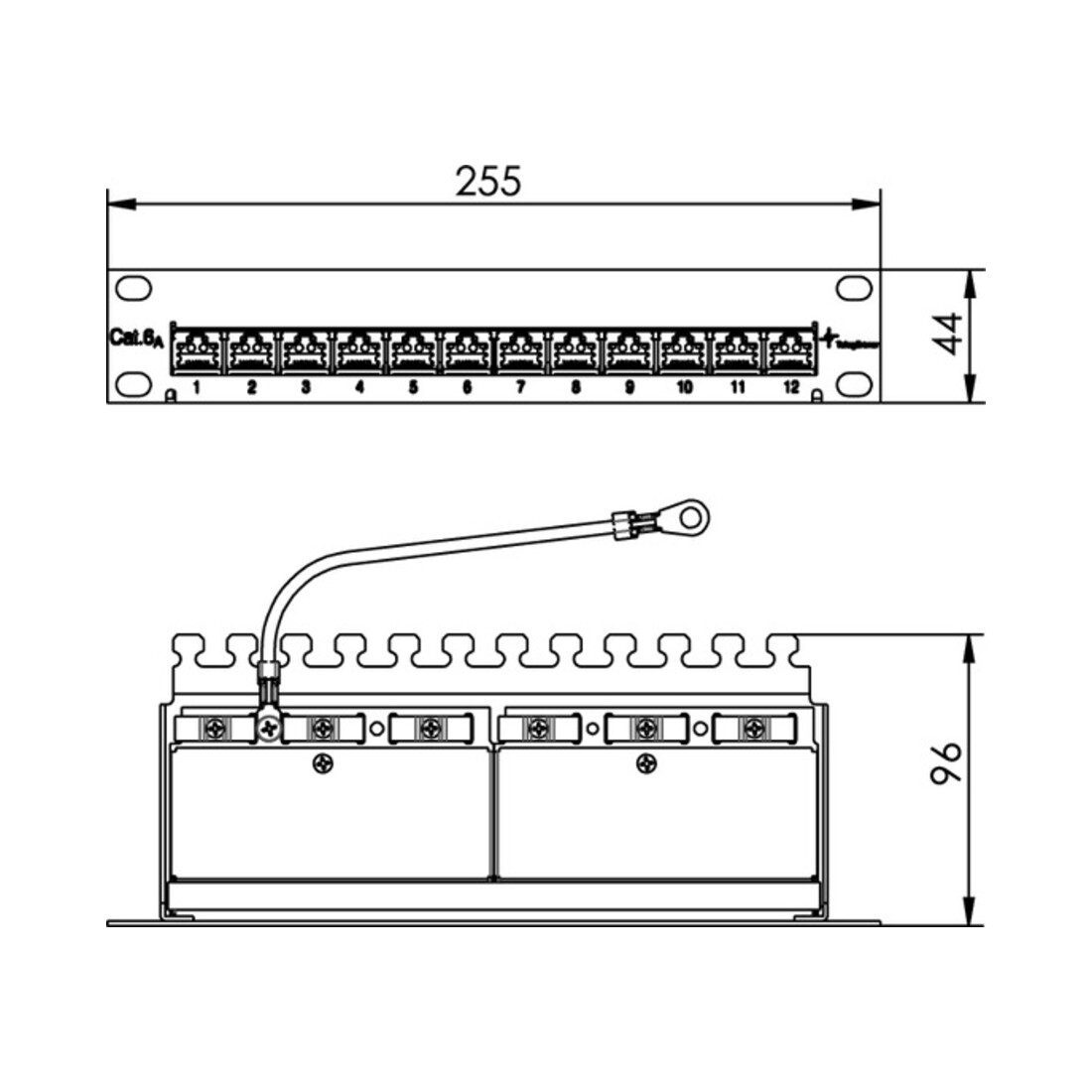 Telegärtner Mini PatchPanel Cat.6A MPP12-HS K 100007002