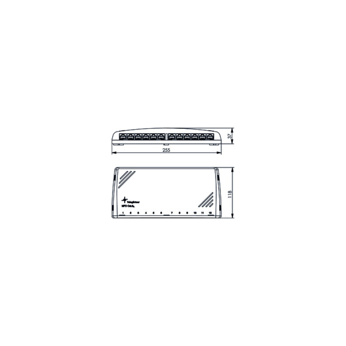 Telegärtner Mini-Verteiler Cat6A MPD12-HS K apws 100006997