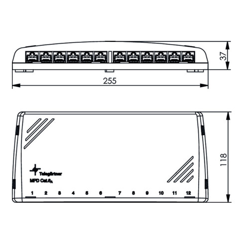Telegärtner Mini-Verteiler Cat6A MPD12-HS K apws 100006997