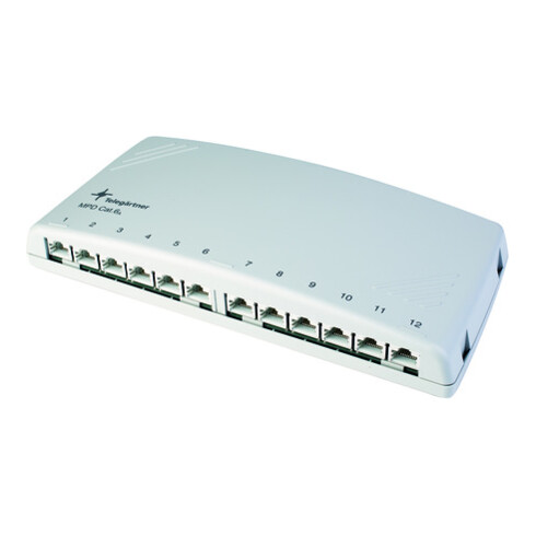 Telegärtner Mini-Verteiler Cat6A MPD12-HS RAL7035 100006998