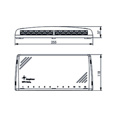 Telegärtner Mini-Verteiler Cat6A MPD12-HS RAL7035 100006998