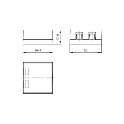 Telegärtner Modul-Aufnahme 2-fach 68x64, aws 100021397