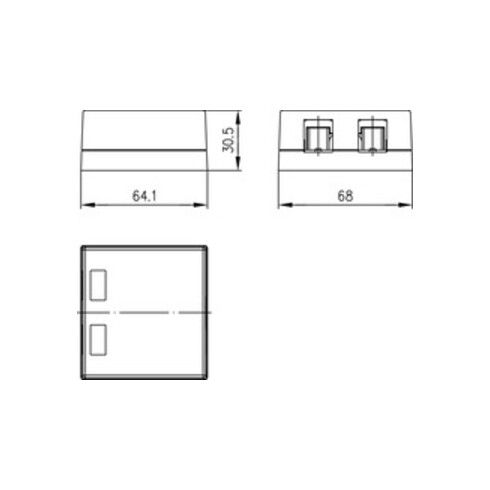 Telegärtner Modul-Aufnahme 2-fach 68x64, aws 100021397