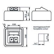 Telegärtner Modul-Aufnahme AP 80x80 2fach aws leer 100021382-4
