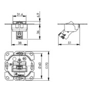 Telegärtner Modulaufnahme AMJ-S 1fach UP/0flex Cat6A T568B 100022969-4