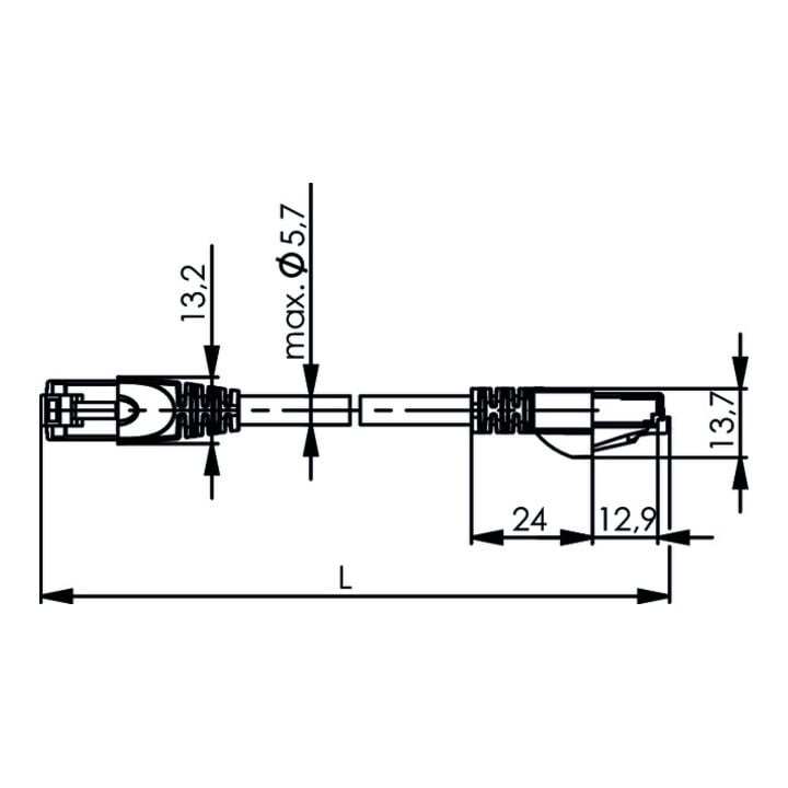 Telegärtner Patchkabel F/UTP 5E grau 2,0m