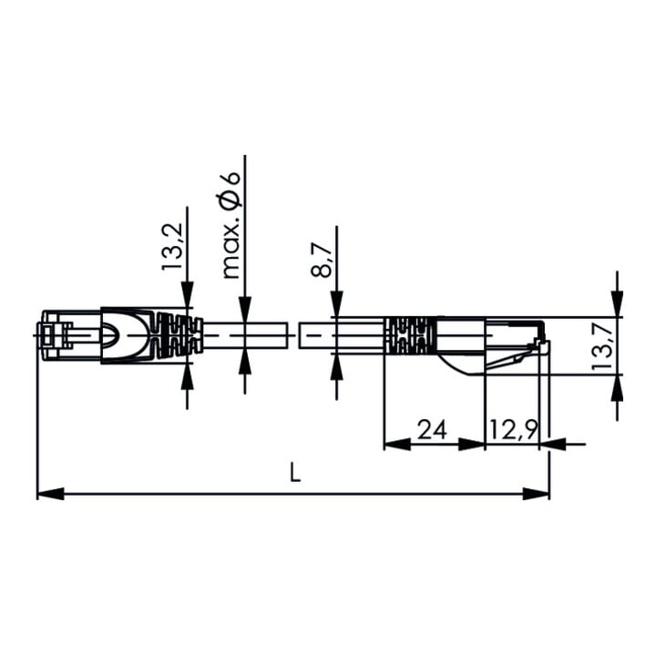 Telegärtner Patchkabel S/FTP 6A gr 0,5m 100007964