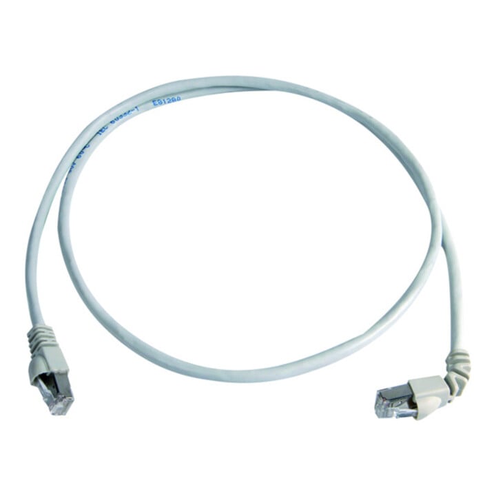 Telegärtner Patchkabel S/FTP 6A grau 0,5m 1x90°