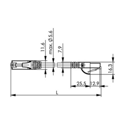 Telegärtner Patchkabel U/UTP C.6 2,0m ge, MP8 250,LSZH,1:1 100008321