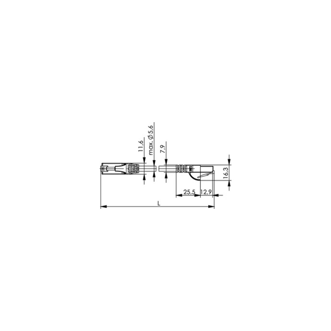 Telegärtner Patchkabel U/UTP C.6 2,0m rt, MP8 250,LSZH,1:1 100008319
