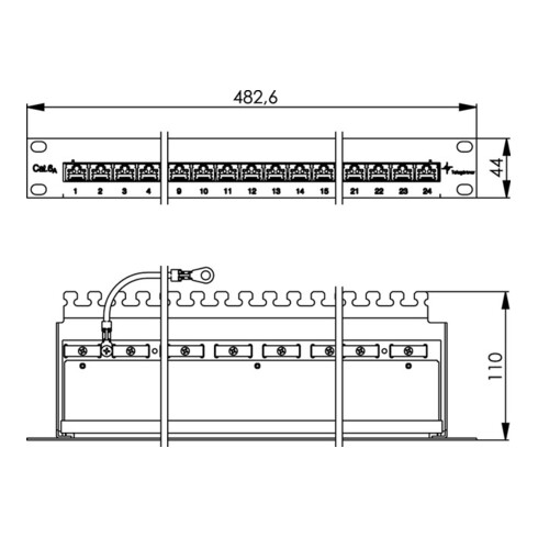 Telegärtner PatchPanel MPP24-HS Cat.6A RAL 7035 100007016