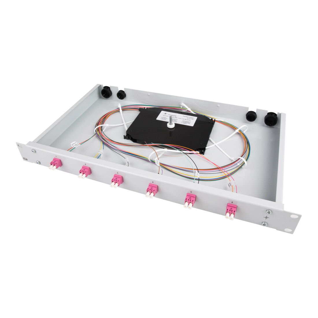 Telegärtner Spleißbox bestückt 6xLCD OM5 1HE TNSB-Be-6LCD-50-OM5