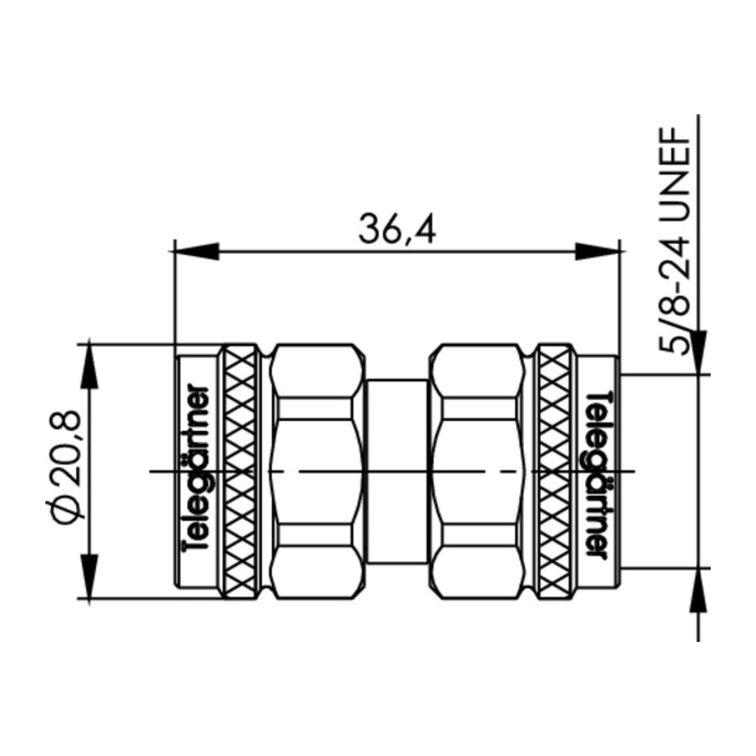 Telegärtner Accouplement N (M-M) 50 Ohm UG-57/U 100024149