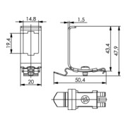 Telegärtner Adaptateur rail DIN 90/180 pour AMJ/UMJ 100022668-5