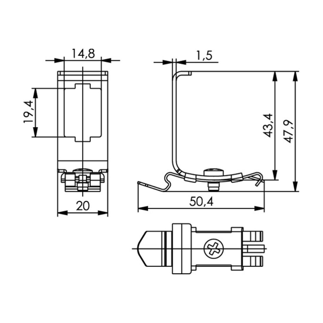 Telegärtner Adaptateur rail DIN 90/180 pour AMJ/UMJ 100022668