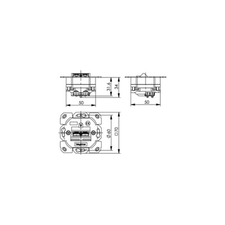 Telegärtner AMJ45 8/8 Up/0 Cat.6A sans Z-Pl. 100022956