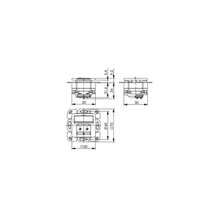 Telegärtner AMJ45 8/8 Up/50 Cat.6A blanc alpin 100000007