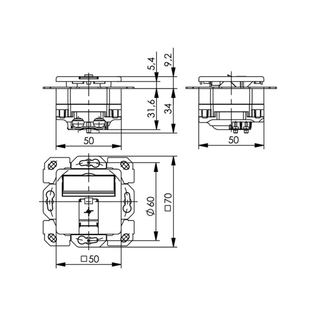 Telegärtner AMJ45 8 Up/50 Cat.6A blanc alpin 100022959