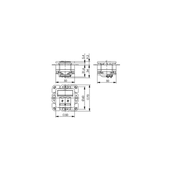 Telegärtner Boîtier de connexion aws AMJ45 8/8 Classe E 100022942