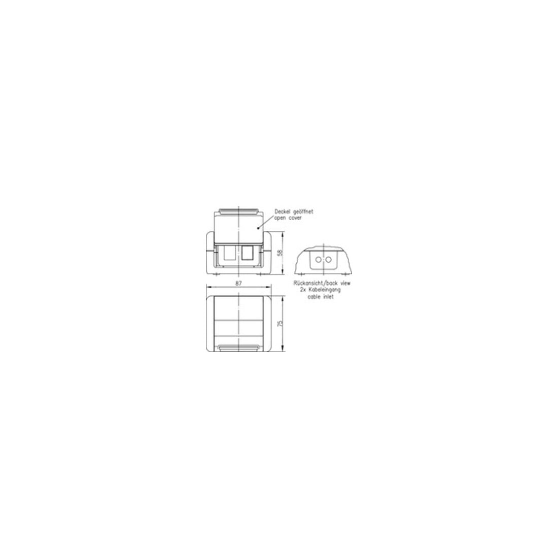 Telegärtner Boîtier encastré IP44, 75×86×58, gris pour 2x module AMJ 100021370