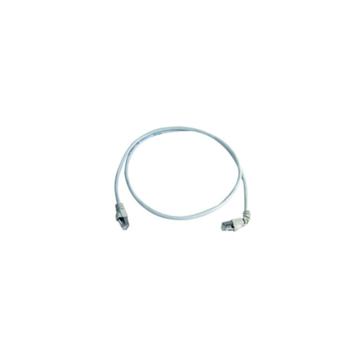 Telegärtner Câble de raccordement S/FTP 6A gris 0,5 m 1x90°