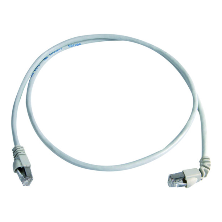 Telegärtner Câble de raccordement S/FTP 6A gris 0,5 m 1x90°