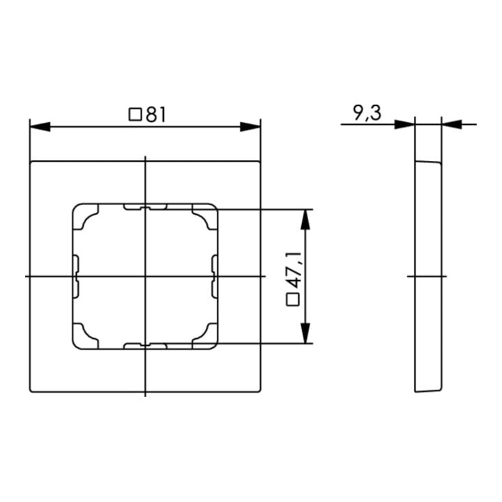 Telegärtner Cadre 81x81mm 1 poste, blanc alpin 100000507