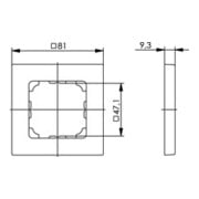 Telegärtner Cadre 81x81mm 1 poste, blanc alpin 100000507-4