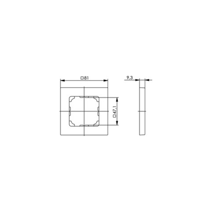 Telegärtner Cadre 81x81mm 1 poste, blanc alpin 100000507