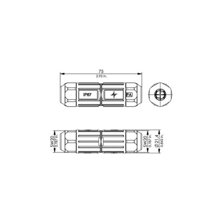 Telegärtner Connecteur de câble IP67 VM-Pro 8-8 Cl.FA 100007547