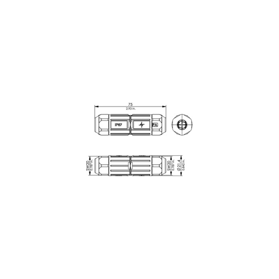 Telegärtner Connecteur de câble IP67 VM-Pro 8-8 Cl.FA 100007547