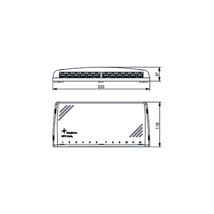 Telegärtner Mini-distributeur Cat6A MPD12-HS RAL7035 100006998