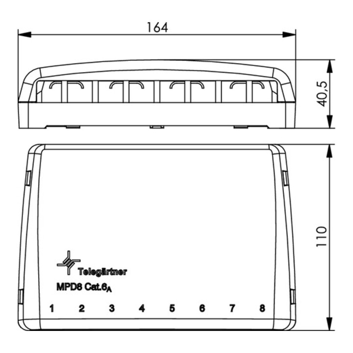 Telegärtner Mini-distributeur vide MPD8 apws TH35 100021392