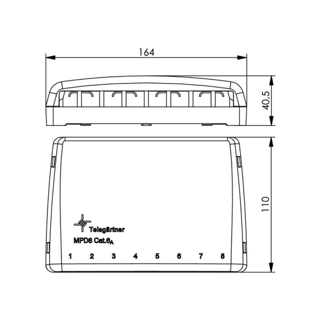Telegärtner Mini-distributeur vide MPD8 apws TH35 100021392