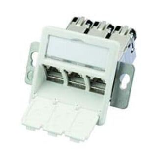 Telegärtner Module de montage AMJ-S triple T568A encastré/50flexCat6A 100022966