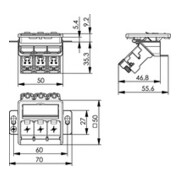 Telegärtner Module de montage AMJ-S triple T568A encastré/50flexCat6A 100022966-2