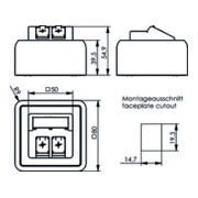 Telegärtner Module d'encastrement en saillie 80x80 2 fois vide aws 100021382-5