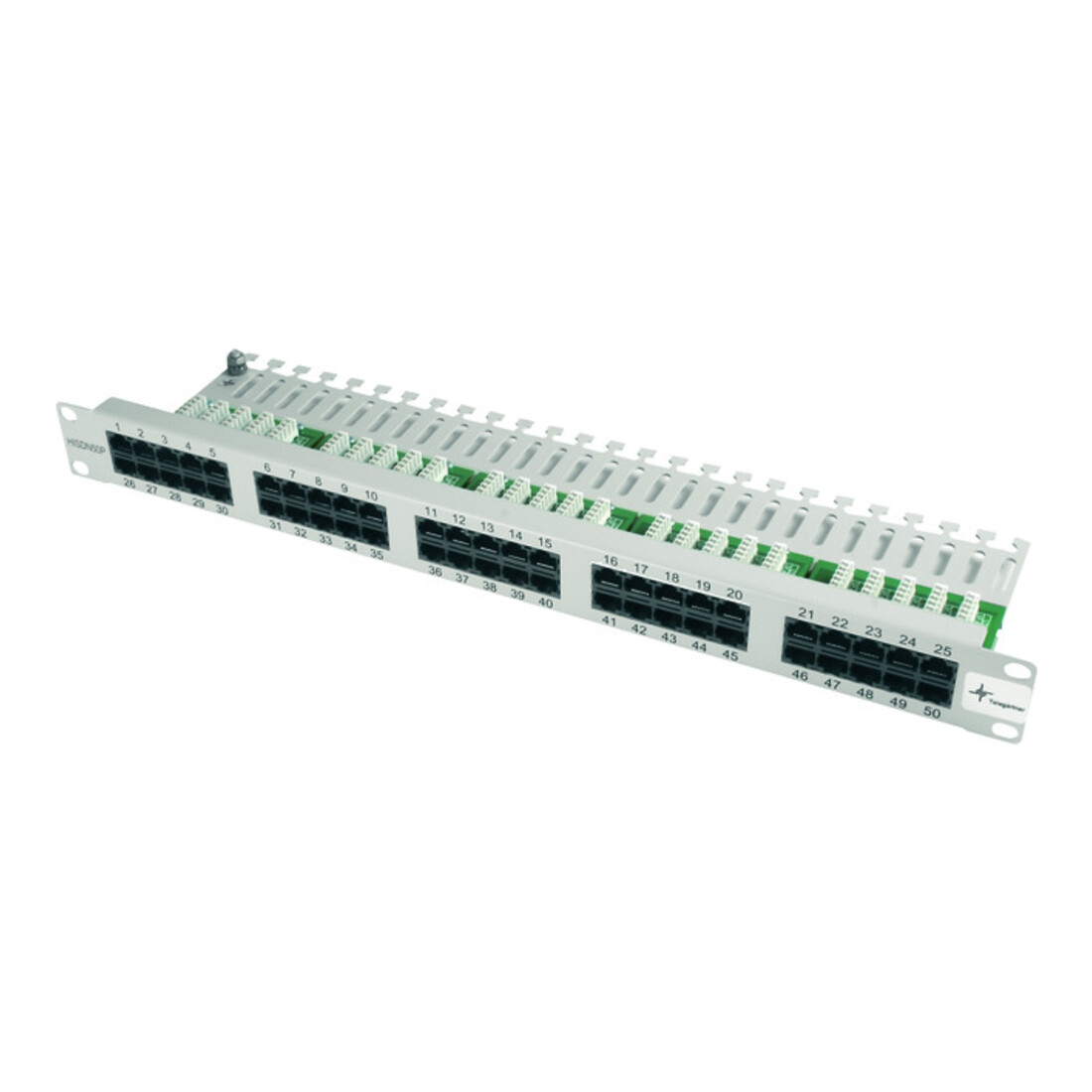 Telegärtner Panneau ISDN 19" 50 ports 1U, RAL7035 MPPISDN 50-H court