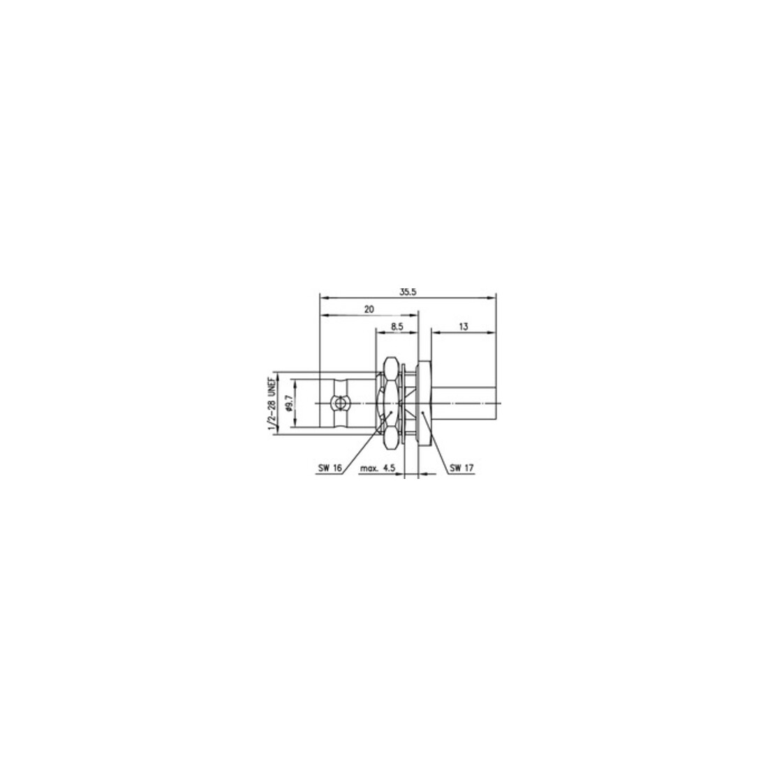 Telegärtner Prise encastrable BNC 75 Ohm RG 59B/U(G2) 100023562