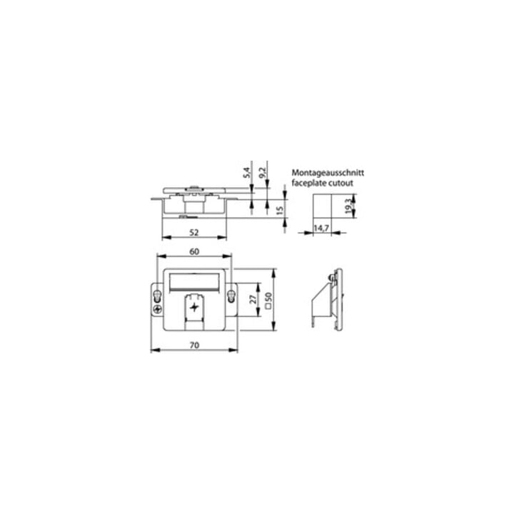 Telegärtner Support de module 1 voie encastré/50 aws vide pour BR 100021415