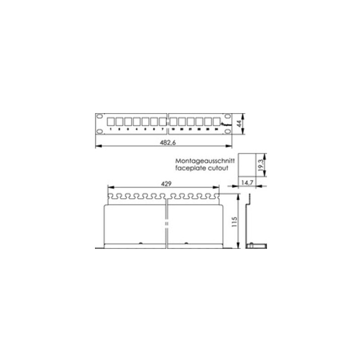 Telegärtner Support de module 1U avec 24 modules AMJ 100007029